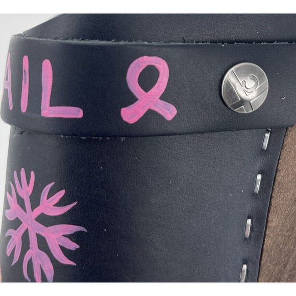 Tessa Clogs Womens EU 38 Pink Vail Breast Cancer Event Colorado Hand Painted - Picture 4 of 10